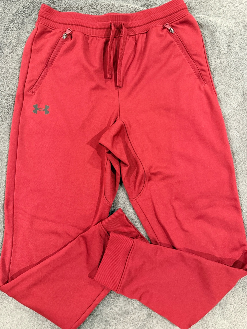 Under Armour Kids Red Jogger Pants with Zipper Pockets